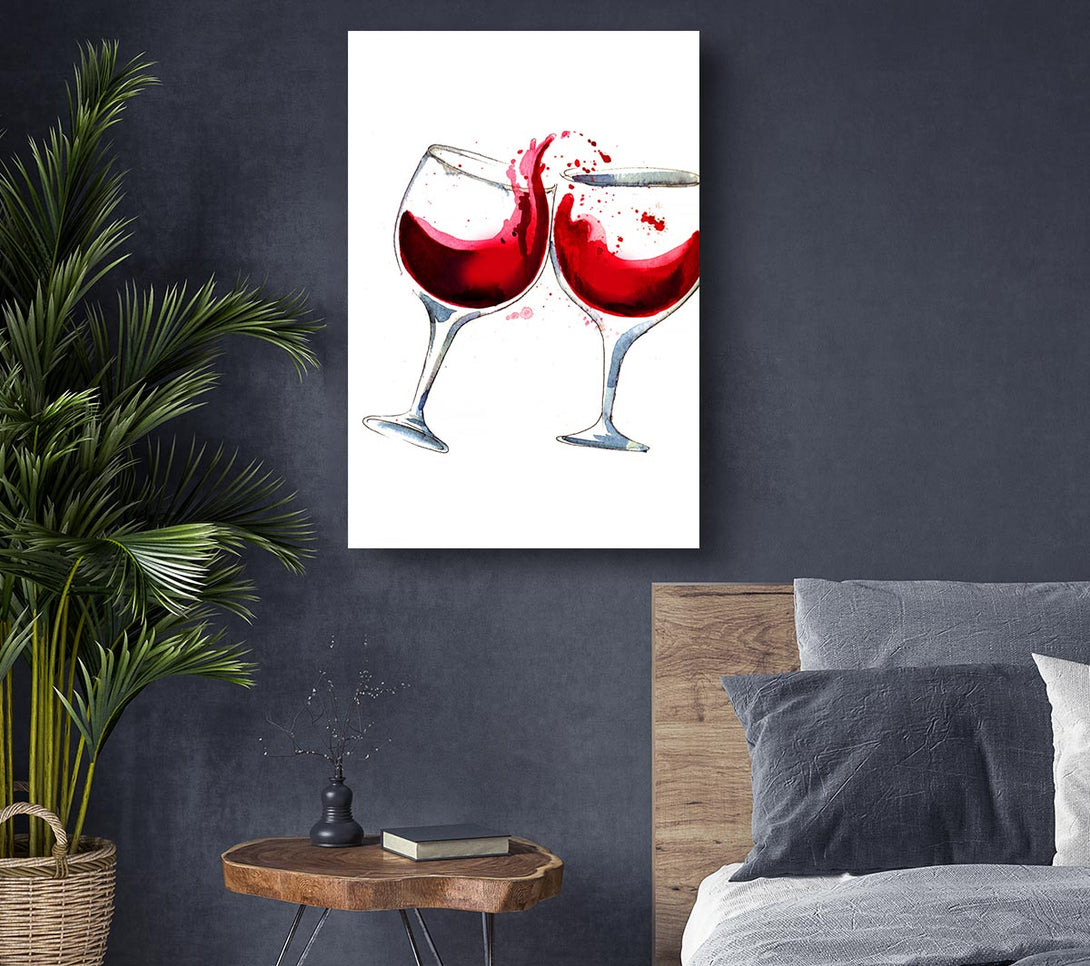Picture of Red Wine Lovers Canvas Print Wall Art