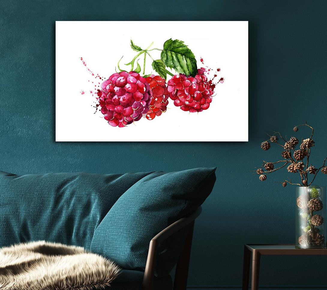 Picture of Raspberry Trio Canvas Print Wall Art