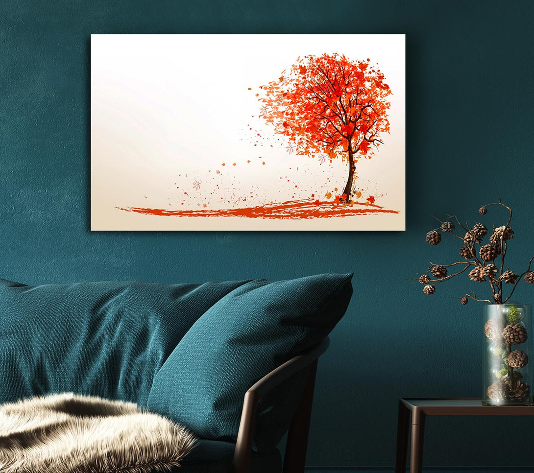 Picture of As The Leaves Fall Of The Autumn Tree Canvas Print Wall Art
