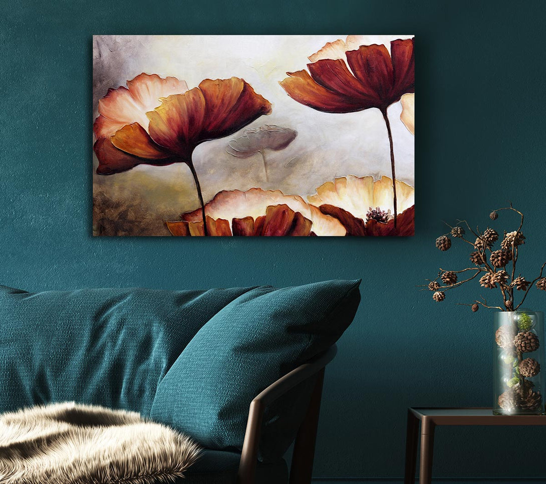 Picture of Chocolate Poppy Skies 2 Canvas Print Wall Art