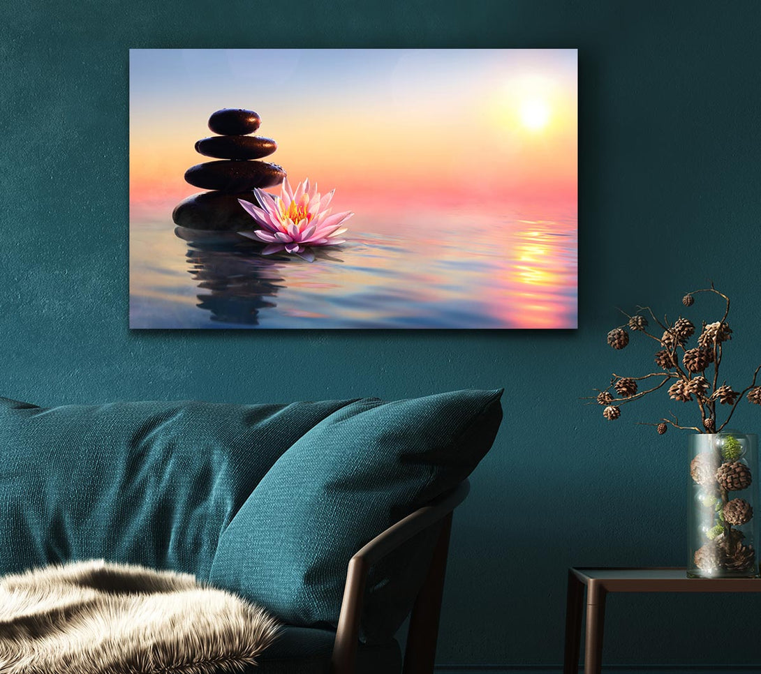 Picture of Zen Stones Lilly Canvas Print Wall Art