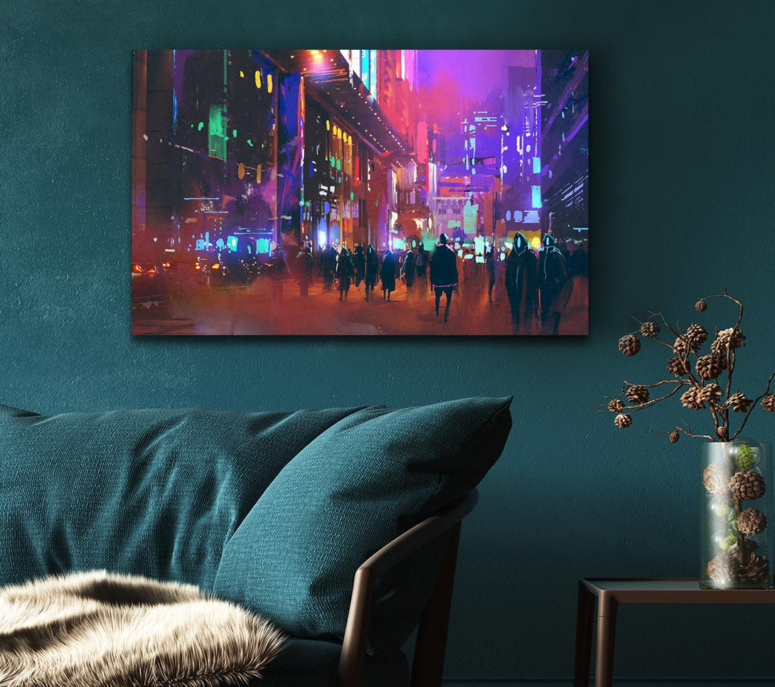 Picture of City Of Night People Canvas Print Wall Art