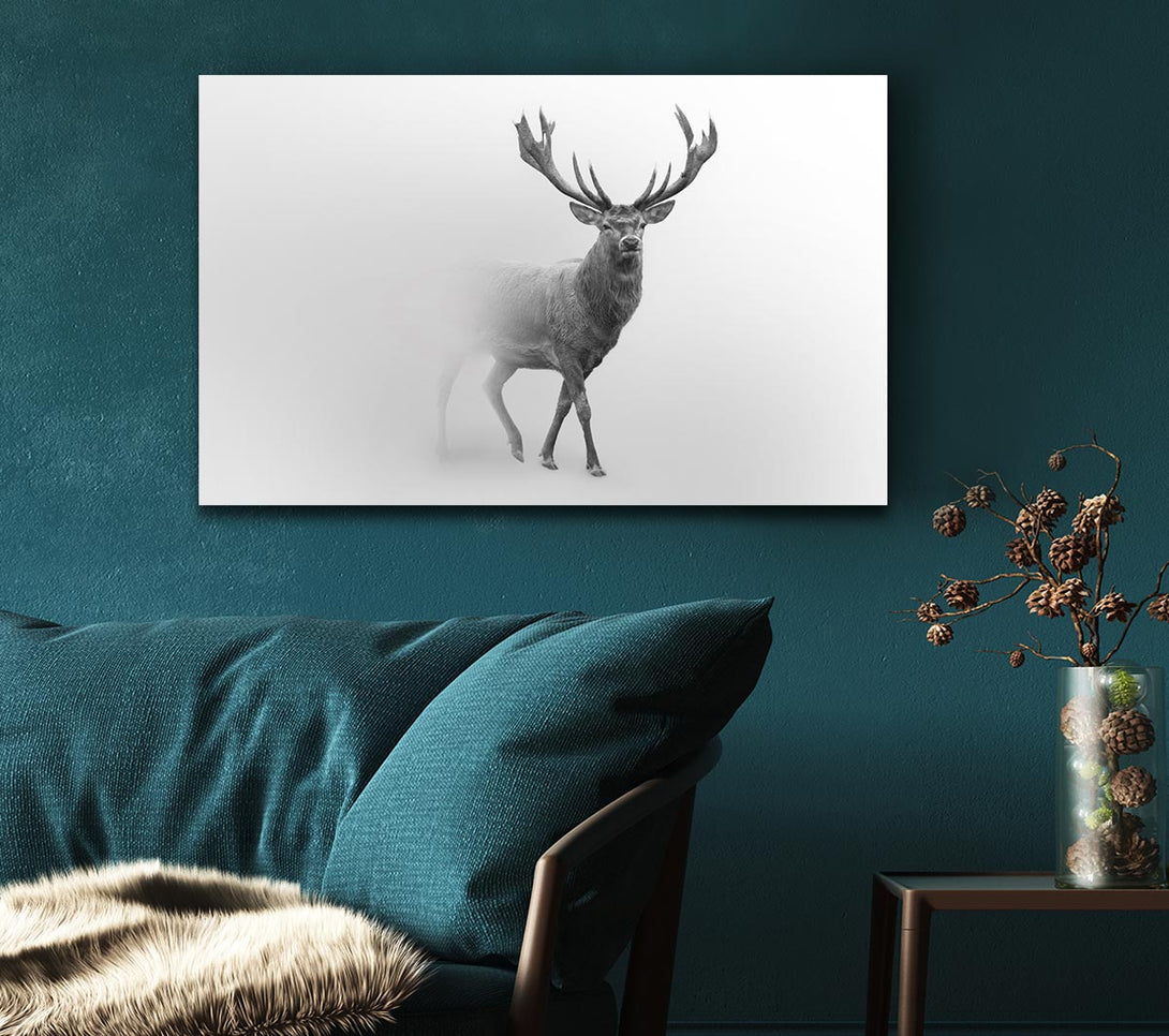 Picture of Stag In The Mist Canvas Print Wall Art