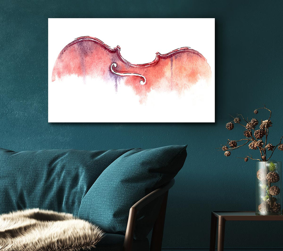 Picture of Violin Half Art Canvas Print Wall Art