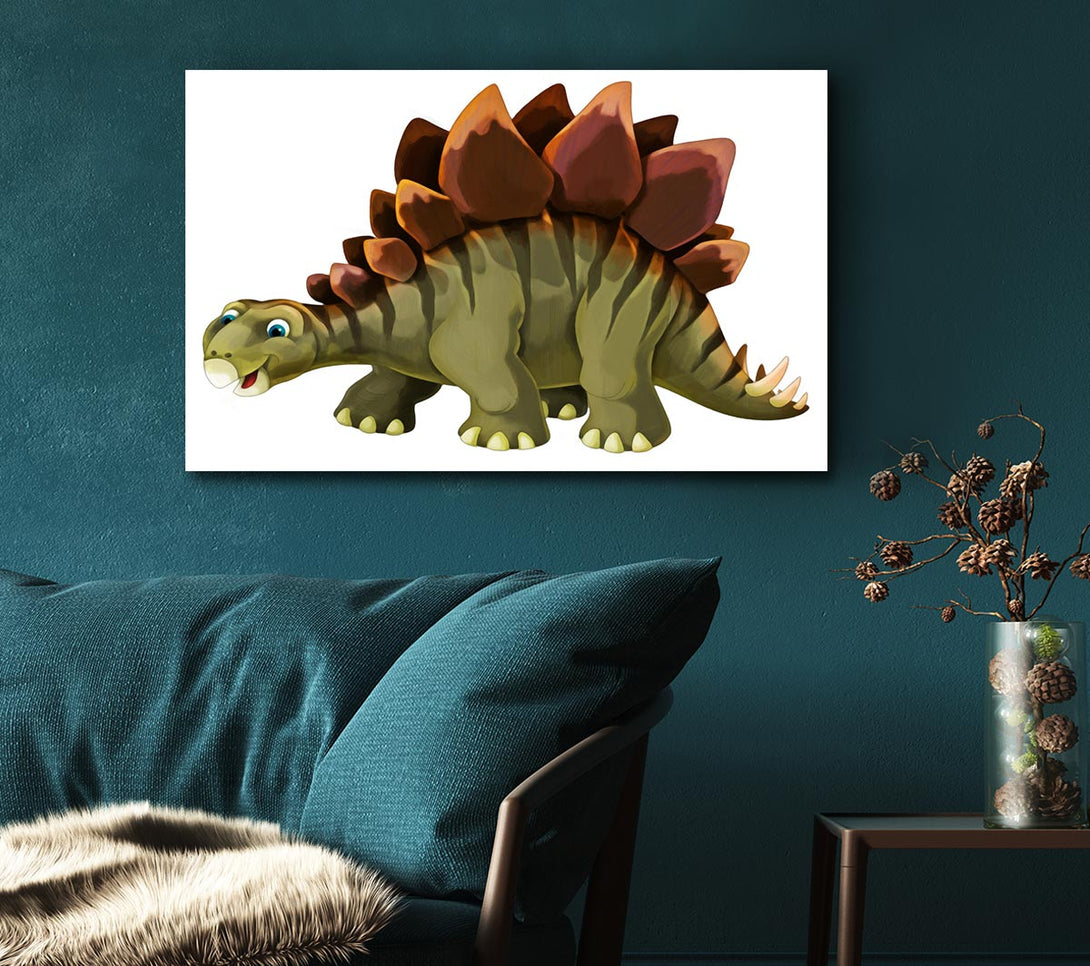 Picture of The Happy Stegosaurus Canvas Print Wall Art