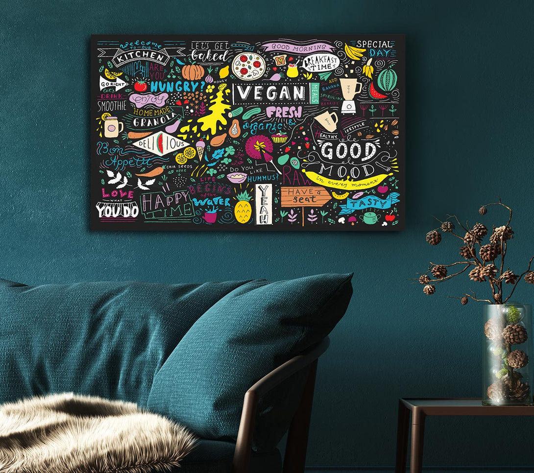 Picture of Vegan Good Mood Colour Canvas Print Wall Art