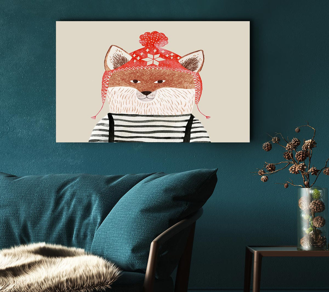 Picture of The Fox In A Hat Canvas Print Wall Art