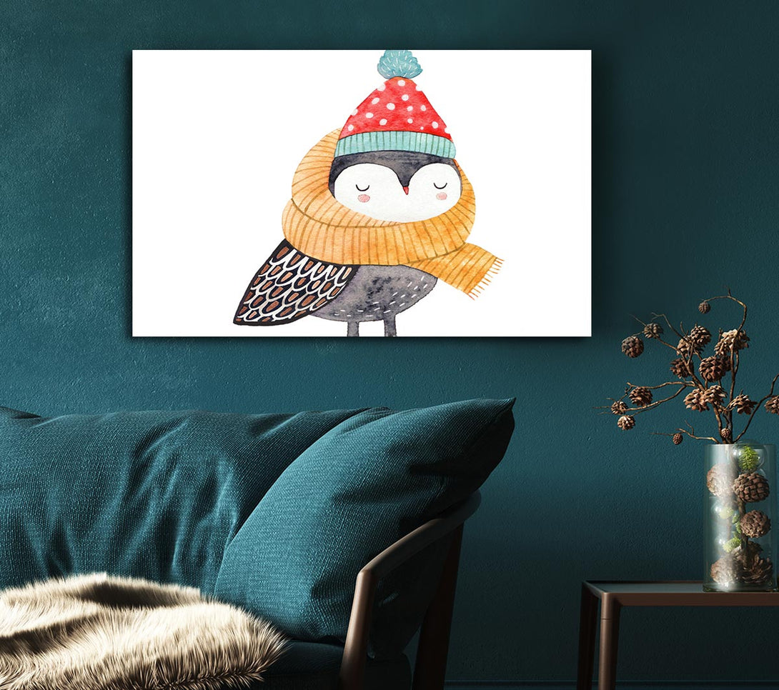 Picture of Ready For Winter Bird Canvas Print Wall Art