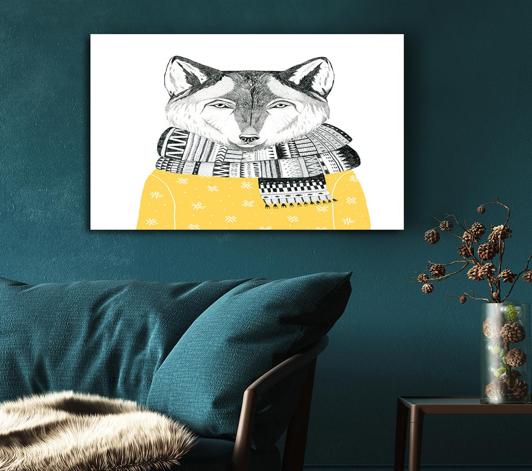 Picture of Ready For Winter Fox Canvas Print Wall Art