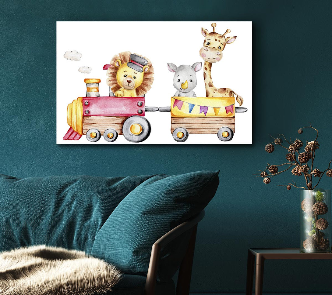 Picture of The Animal Train Canvas Print Wall Art