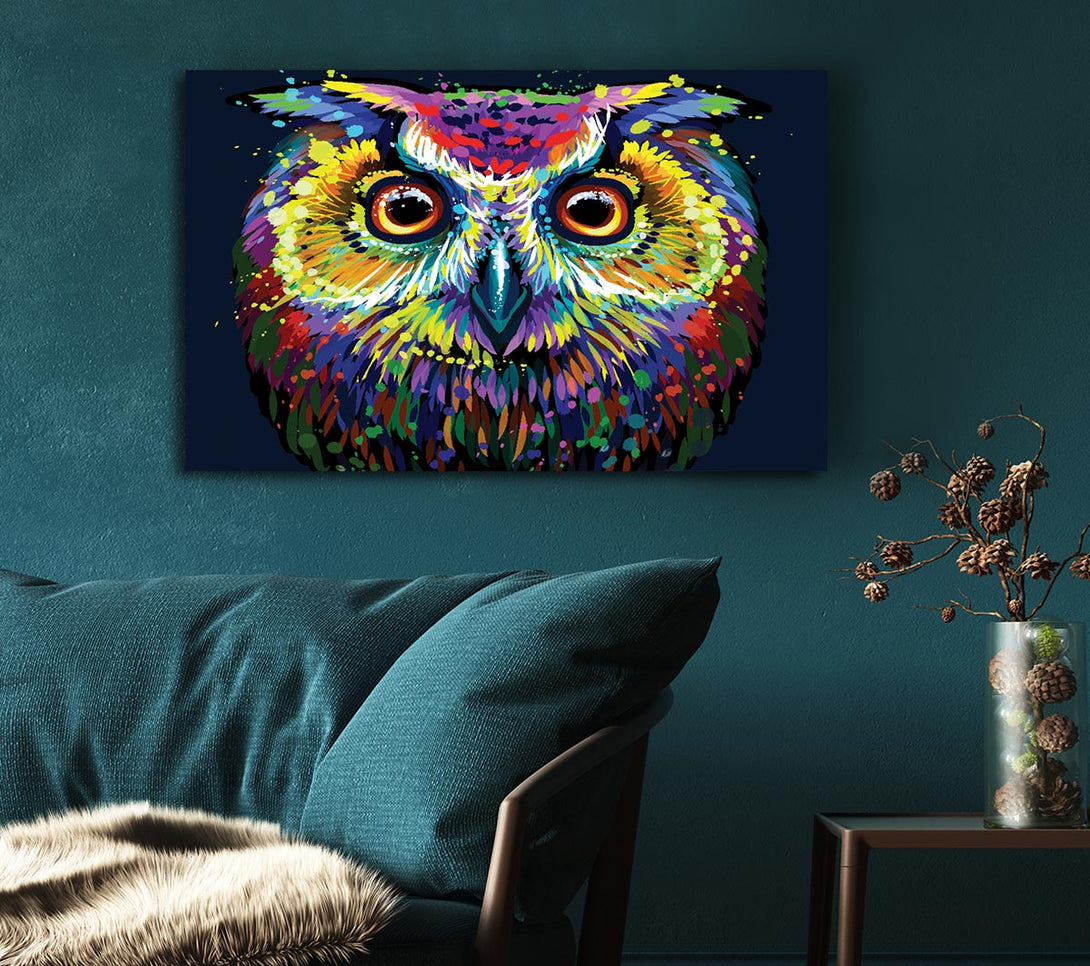 Picture of The Spooky Vivid Owl Canvas Print Wall Art