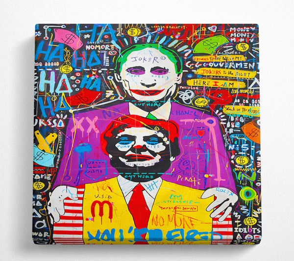 A Square Canvas Print Showing The Puppeteer Square Wall Art