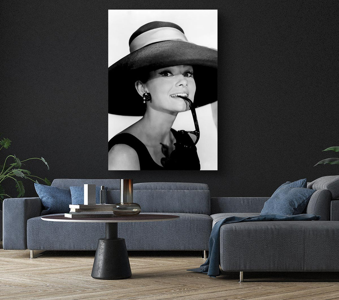 Picture of Audrey Hepburn Hat Canvas Print Wall Art