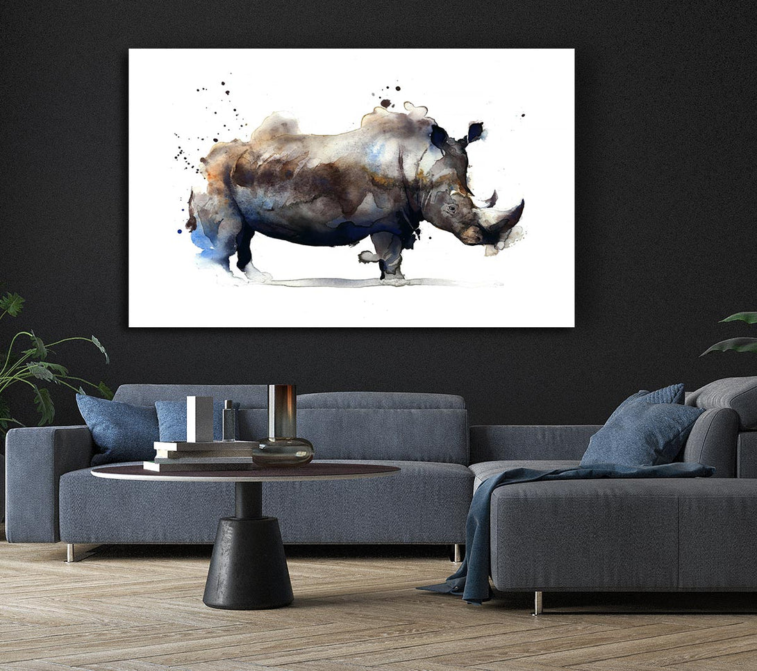 Picture of Rhino Charge Canvas Print Wall Art