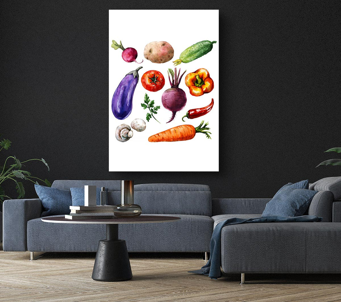 Picture of Vegetable Selection 2 Canvas Print Wall Art