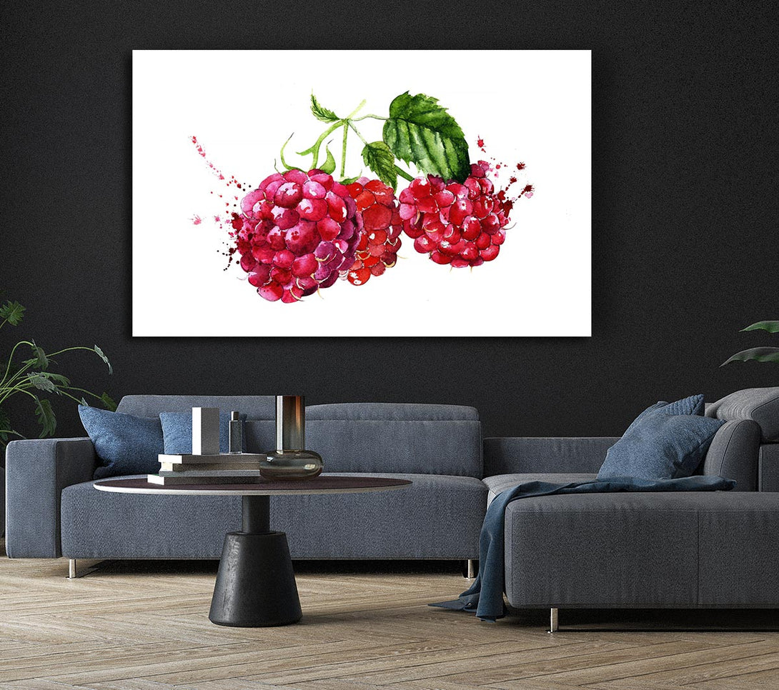 Picture of Raspberry Trio Canvas Print Wall Art