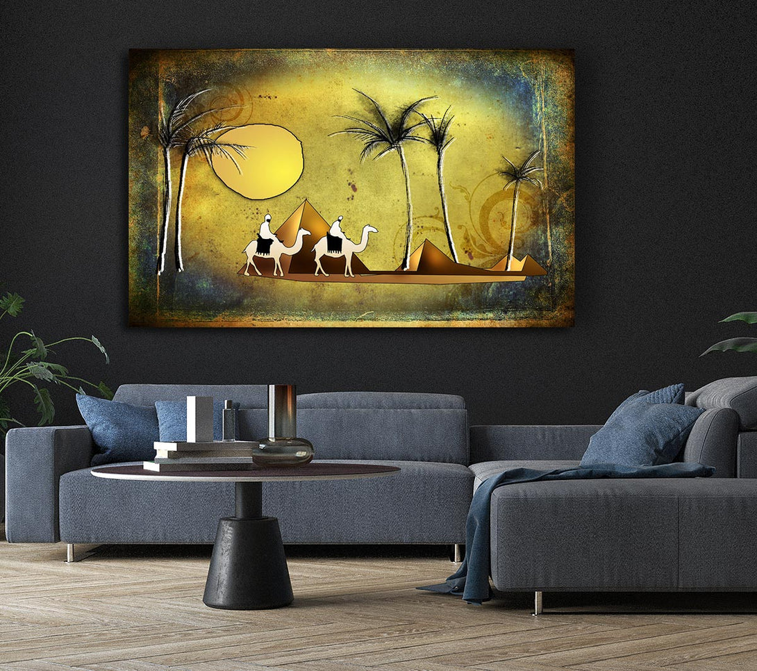 Picture of Camel Ride Through The Egyptian Desert Canvas Print Wall Art