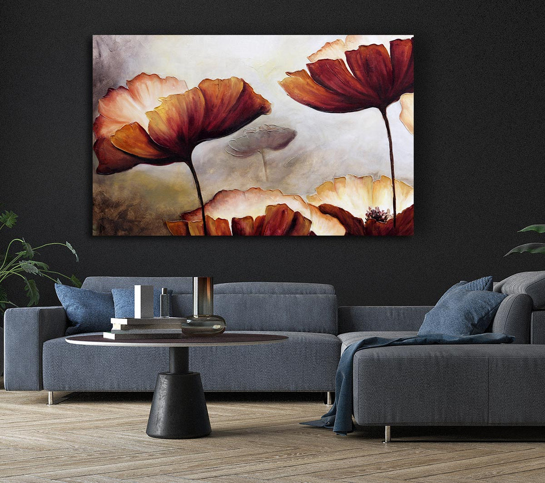 Picture of Chocolate Poppy Skies 2 Canvas Print Wall Art