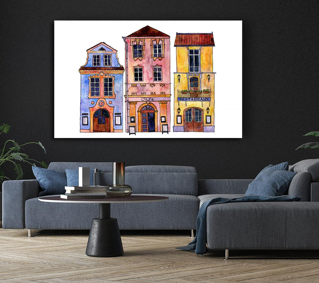 Picture of Town Houses In Paris Canvas Print Wall Art