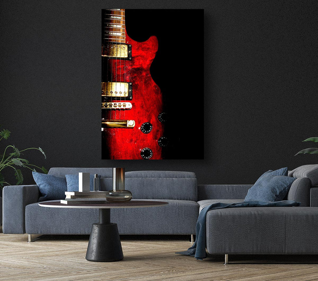 Picture of Red Electric Guitar Canvas Print Wall Art