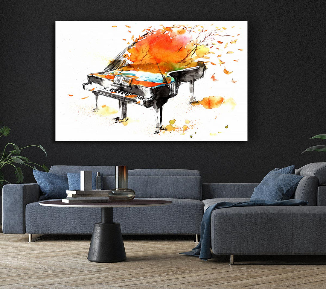 Picture of Autumn Piano Canvas Print Wall Art
