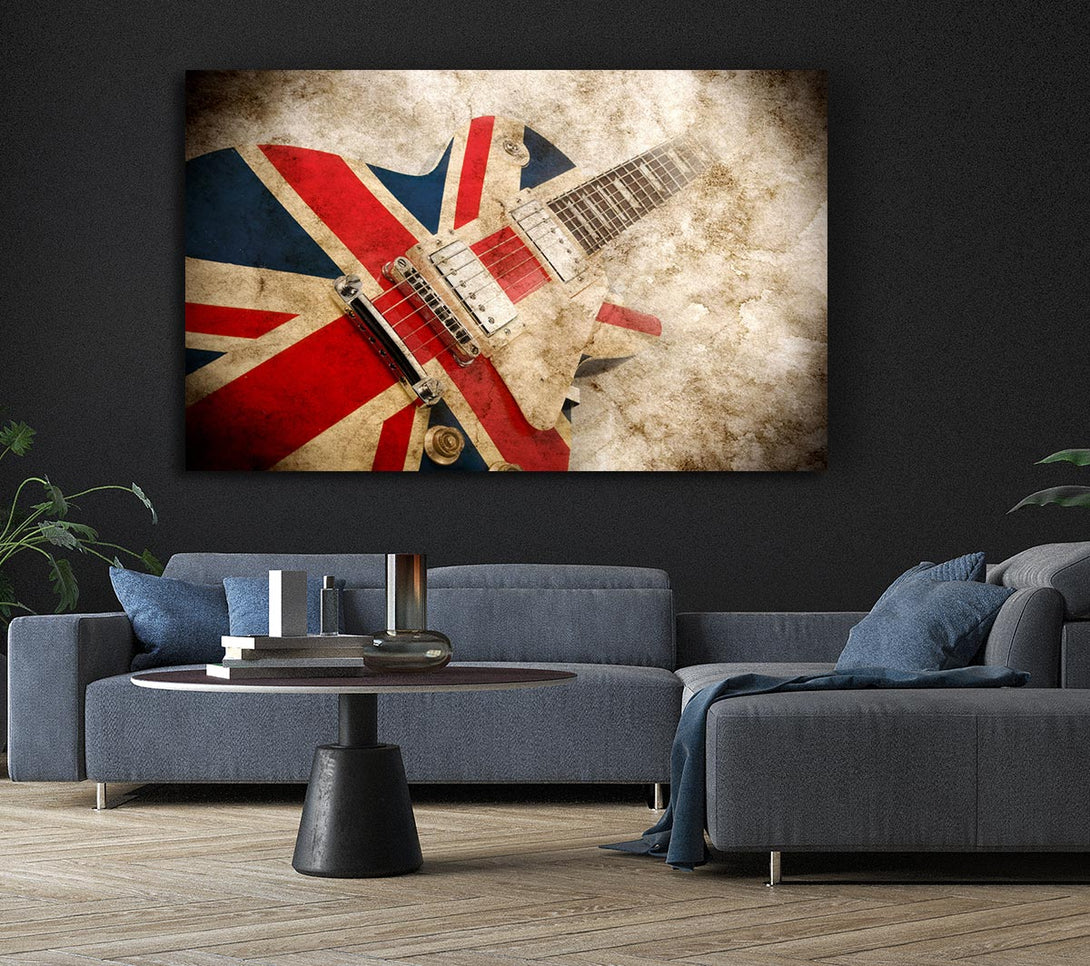 Picture of British Retro Guitar 1 Canvas Print Wall Art