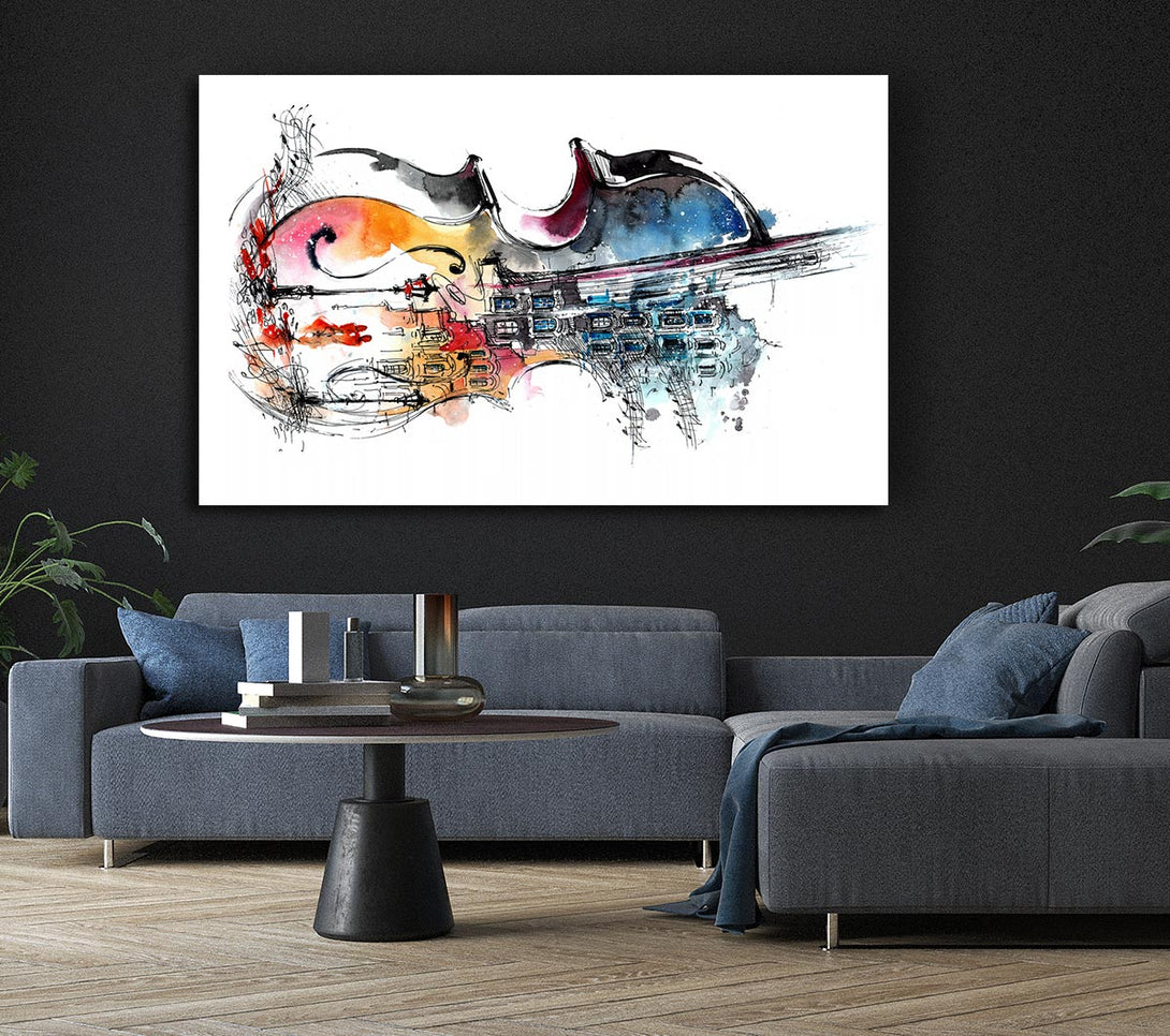 Picture of Double Bass In The Music Canvas Print Wall Art