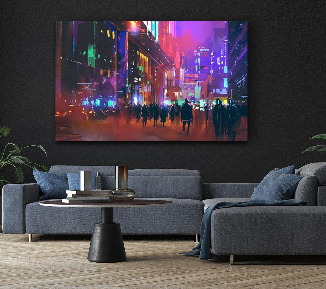 Picture of City Of Night People Canvas Print Wall Art
