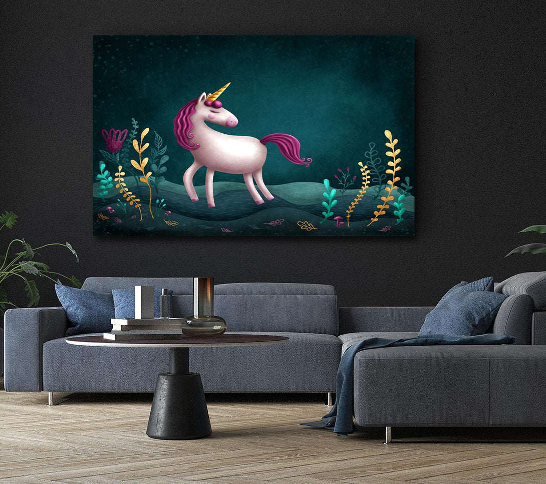 Picture of The Happy Unicorn Canvas Print Wall Art