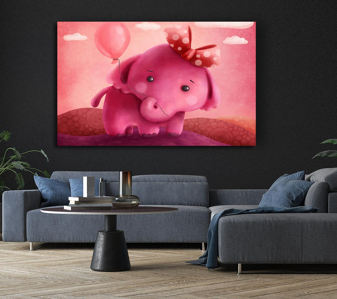 Picture of The Pink Elephant Balloon Canvas Print Wall Art