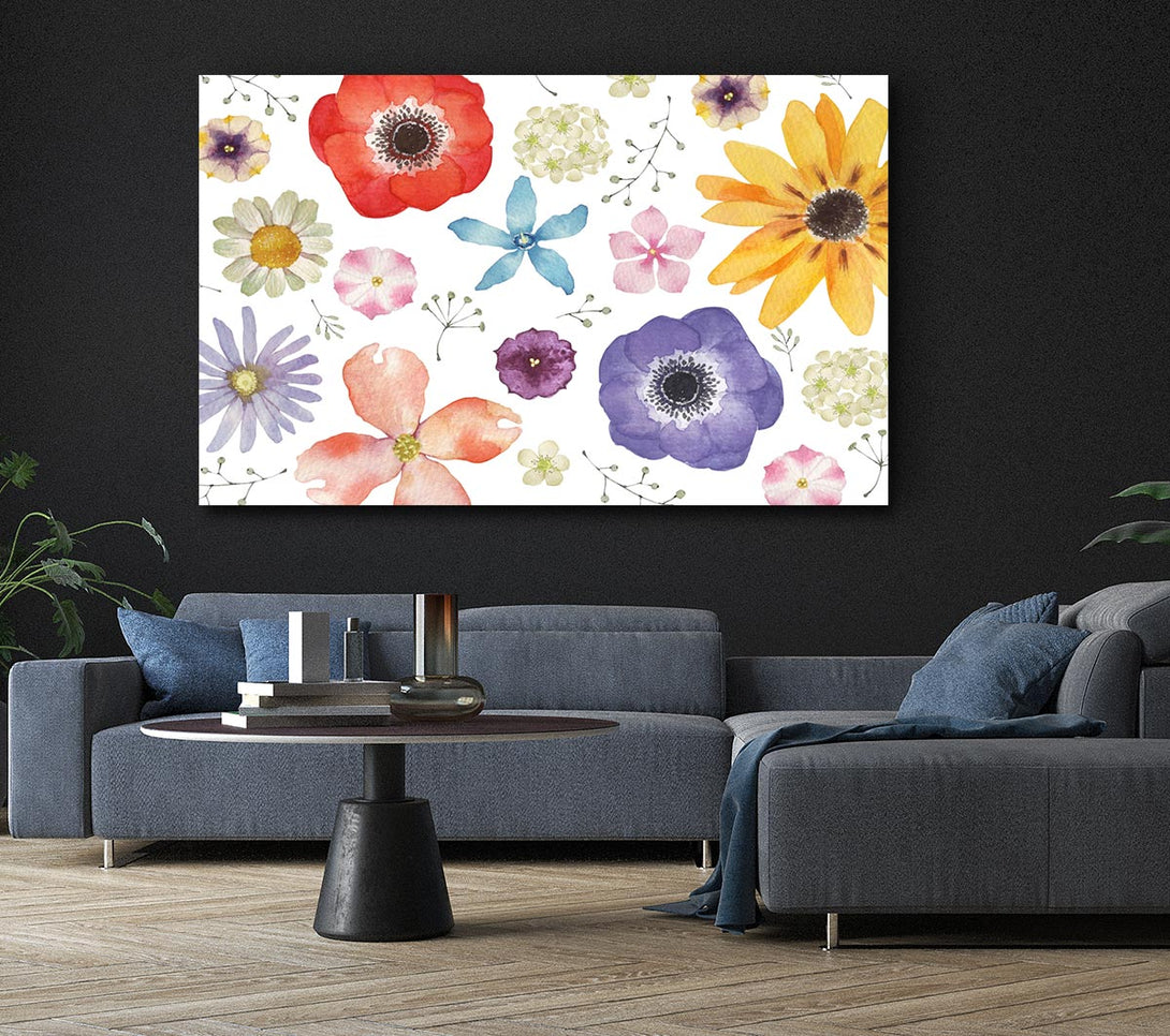 Picture of Aerial View Flowers Canvas Print Wall Art