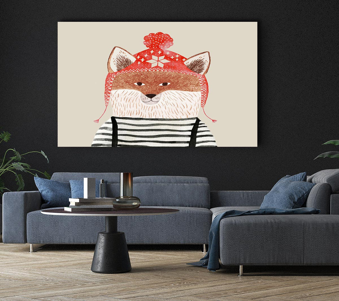 Picture of The Fox In A Hat Canvas Print Wall Art