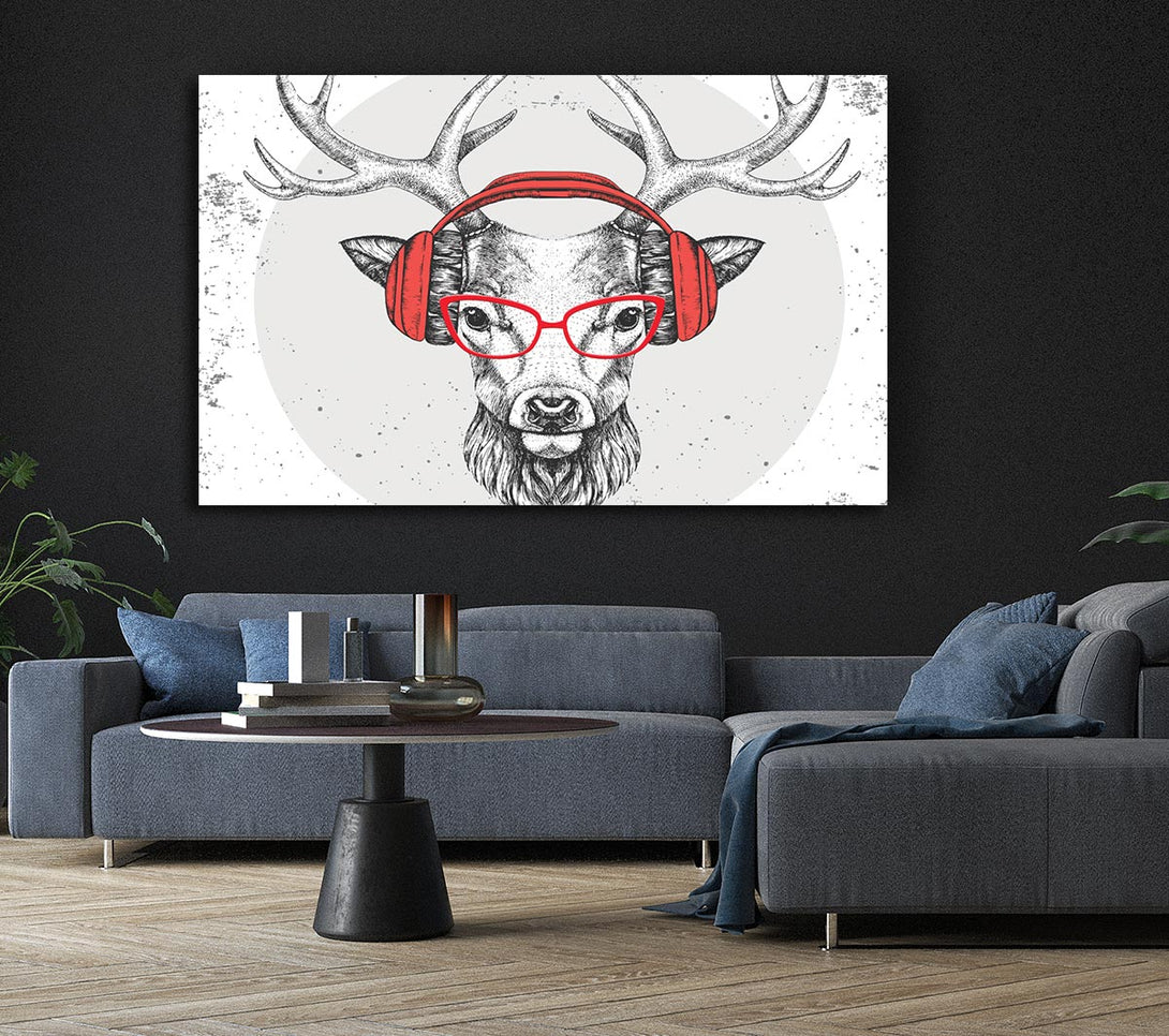 Picture of The Stag Headphones Canvas Print Wall Art