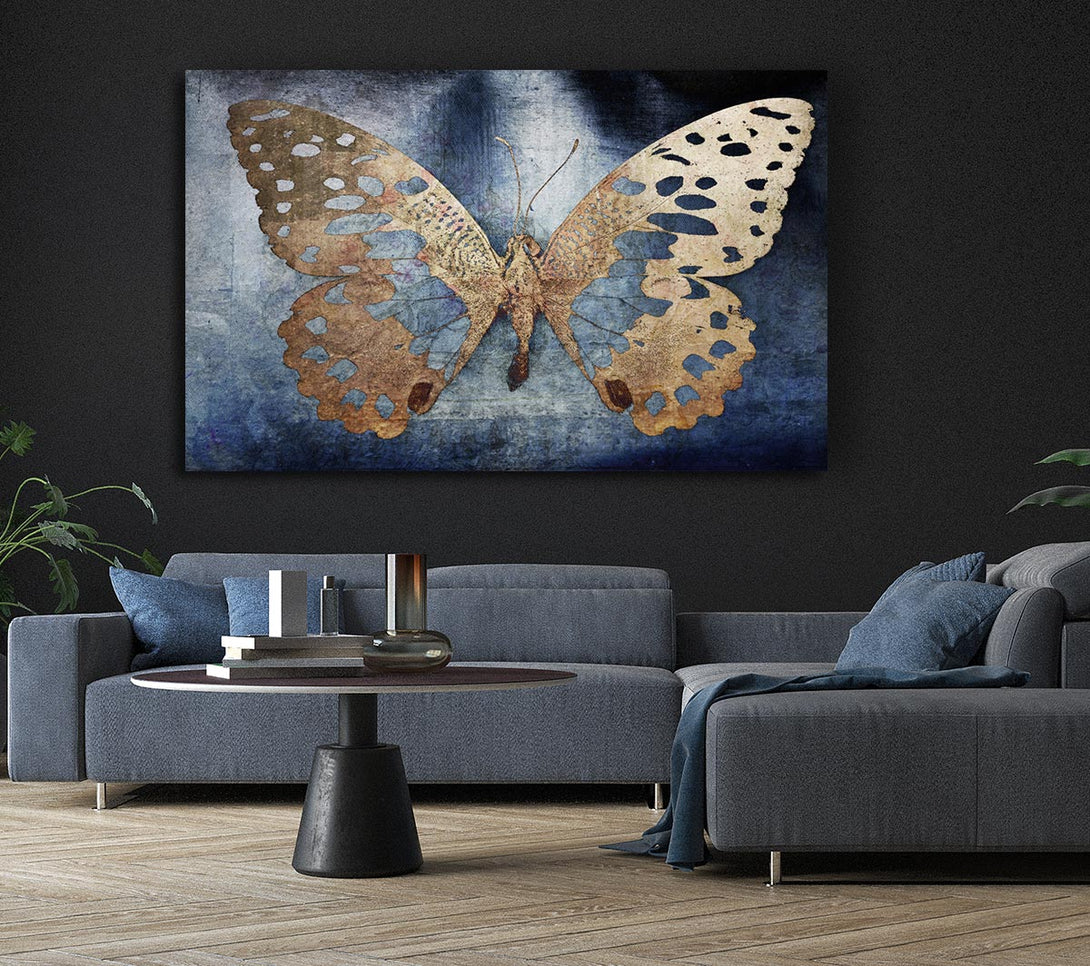 Picture of Gold Flake Butterfly Canvas Print Wall Art