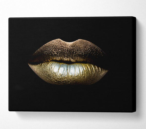 Gold Lips On Black