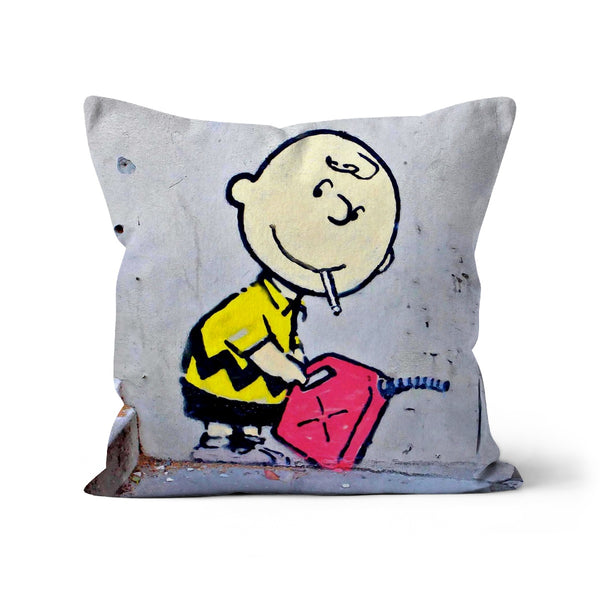 Charlie Brown Banksy Cushion