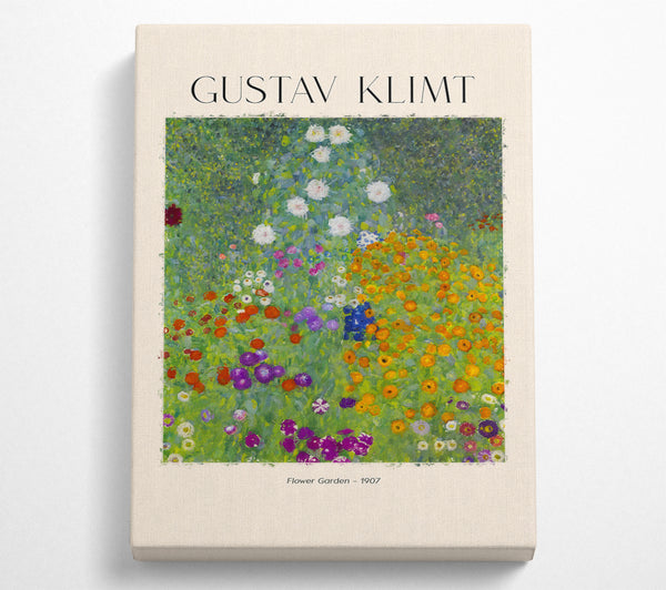 A Square Canvas Print Showing Flower Garden - 1907 By Gustav Klimt Square Wall Art