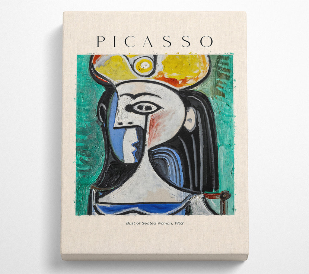 A Square Canvas Print Showing Bust Of Seated Woman, 1962 By Picasso Square Wall Art