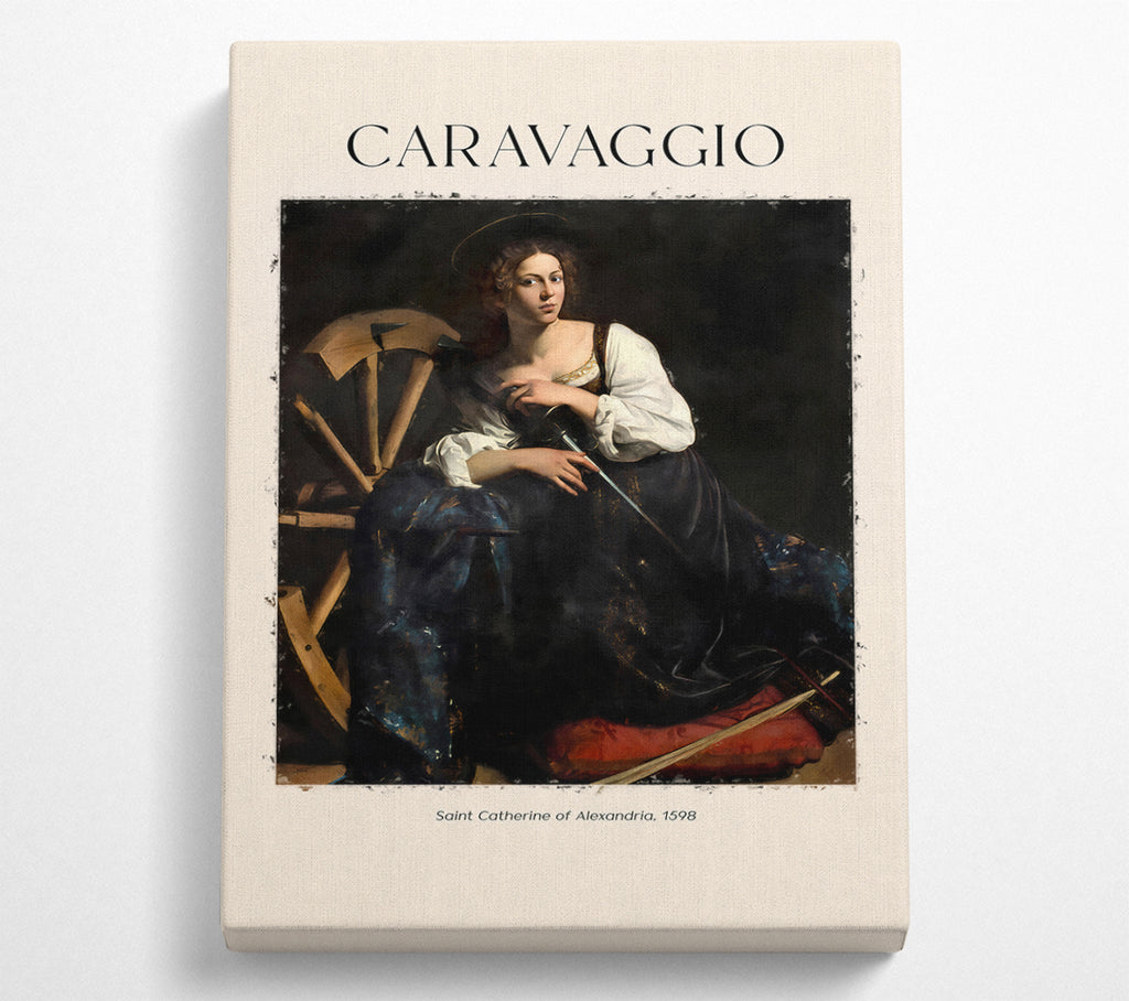 A Square Canvas Print Showing Saint Catherine Of Alexandria, 1598 By Caravaggio Square Wall Art