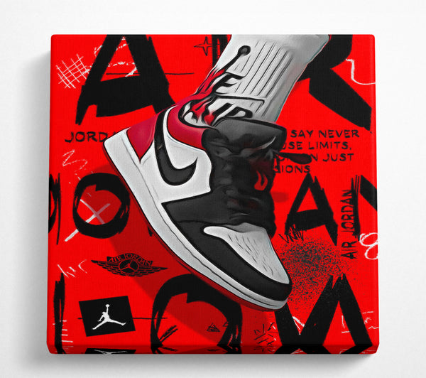 A Square Canvas Print Showing Jordan Shoes Square Wall Art