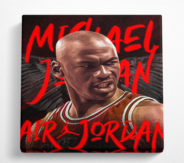 A Square Canvas Print Showing Jordan Basketball Square Wall Art