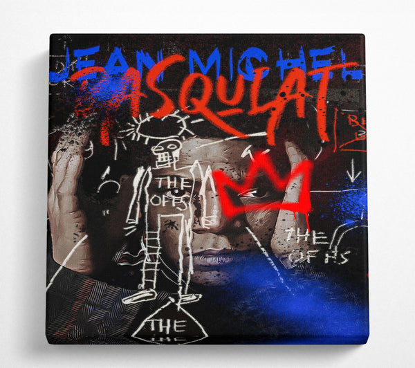 A Square Canvas Print Showing Jean Michel Robot Square Wall Art