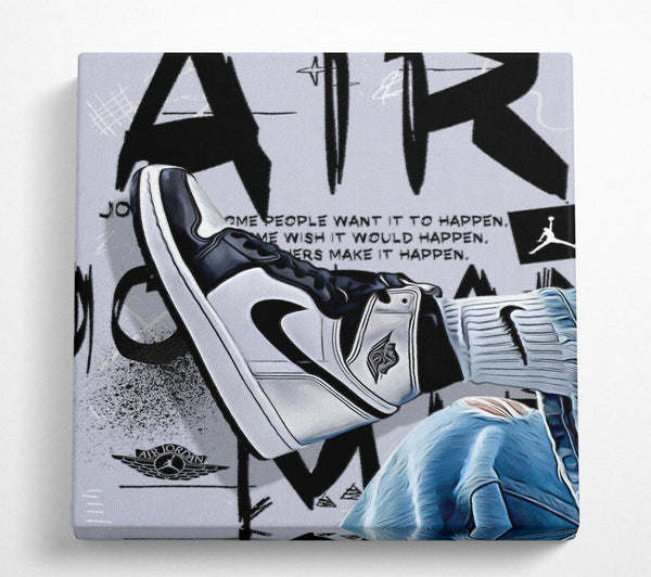 A Square Canvas Print Showing Sneakers Square Wall Art