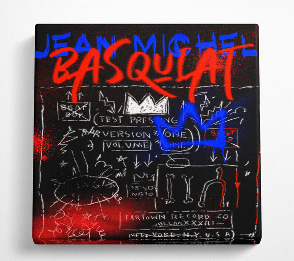 A Square Canvas Print Showing Jean Michel Crown Square Wall Art