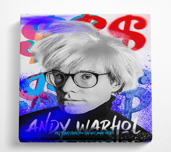 A Square Canvas Print Showing Warhol Portrait Square Wall Art