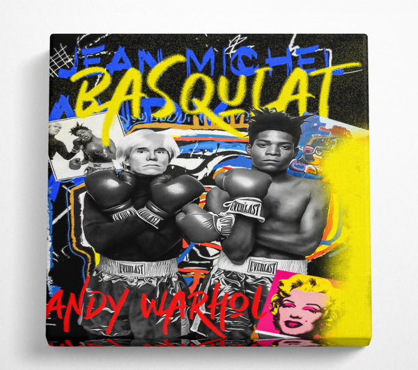 A Square Canvas Print Showing Jean Michel Basquiat Warhol Square Wall Art