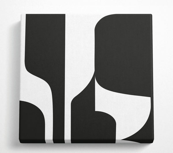 A Square Canvas Print Showing Black And White Shapes Square Wall Art