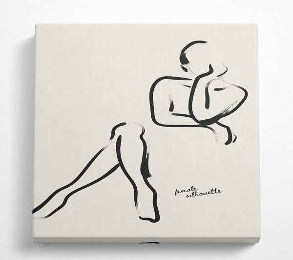A Square Canvas Print Showing Silhouette Woman Square Wall Art