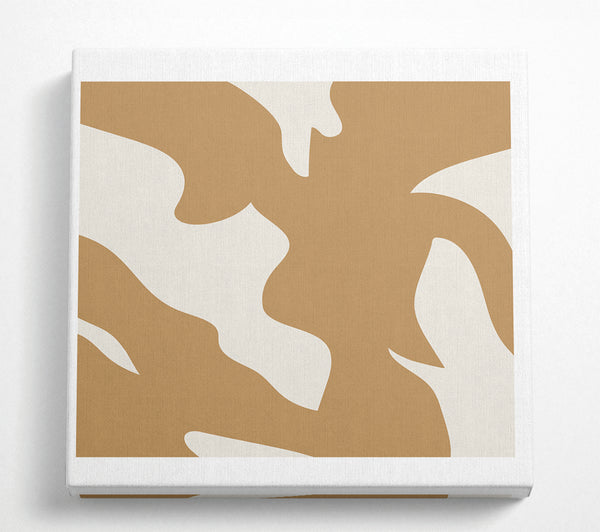 A Square Canvas Print Showing Beige Shapes Square Wall Art