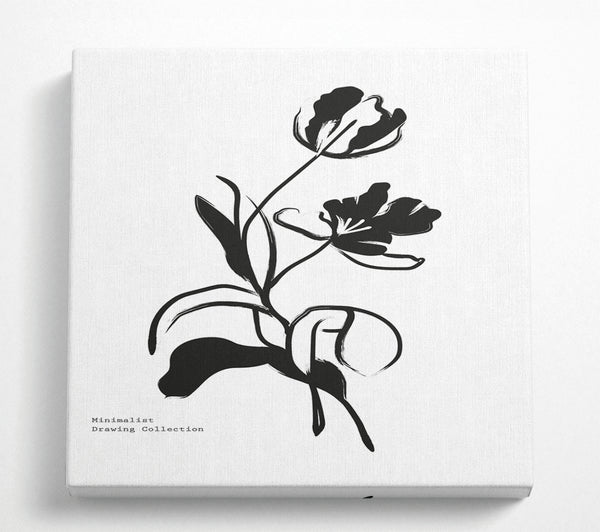 A Square Canvas Print Showing Simple Flowers Square Wall Art